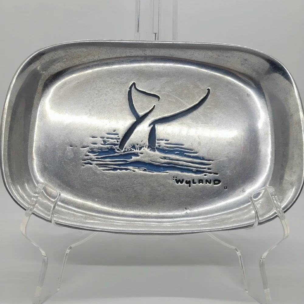 Wilton Armetale Wyland Whale Tail‎ Bread Tray Pewter Metal Serving Dish 829514
